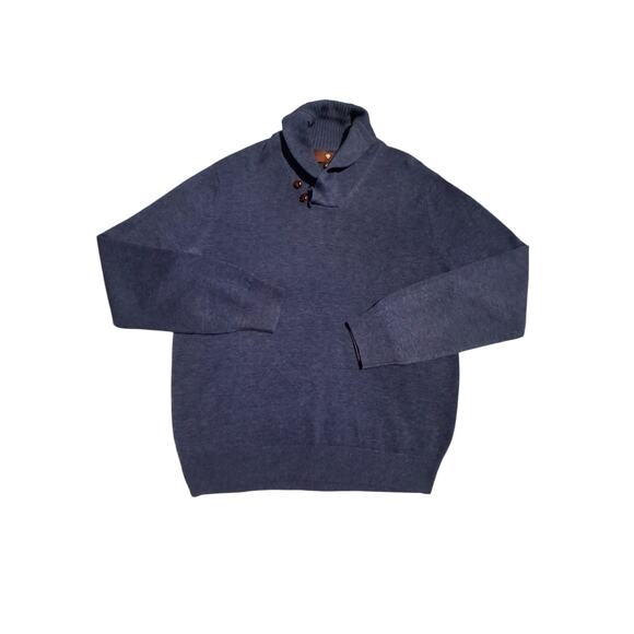 Toscano Merino Wool Button Collar Sweater Mens Size L Preppy Career Grandpa - Picture 1 of 9